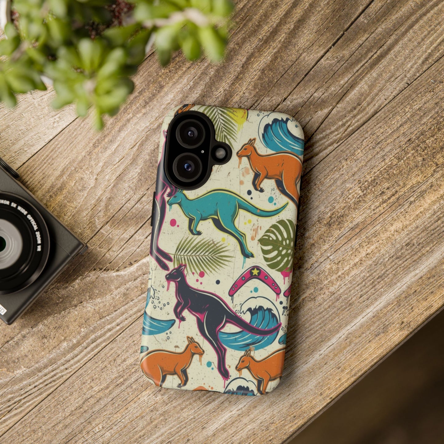 Tough Cases — Colorful Surfing Kangaroo Phone Case
