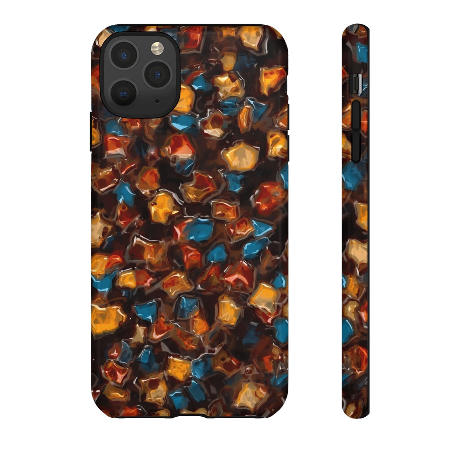 Phone Case - Amber Tortoiseshell Mosaic Protective Cover