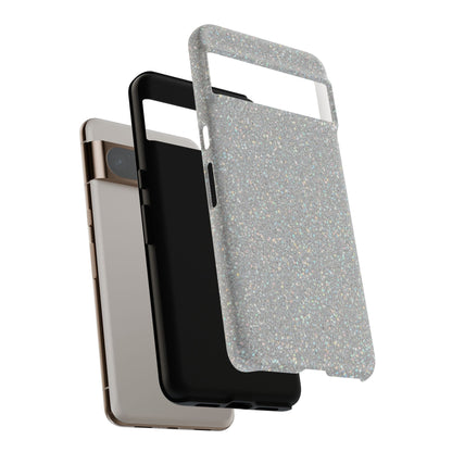 Glitter Silver Tough Phone Case — Sparkling Protective Phone Case