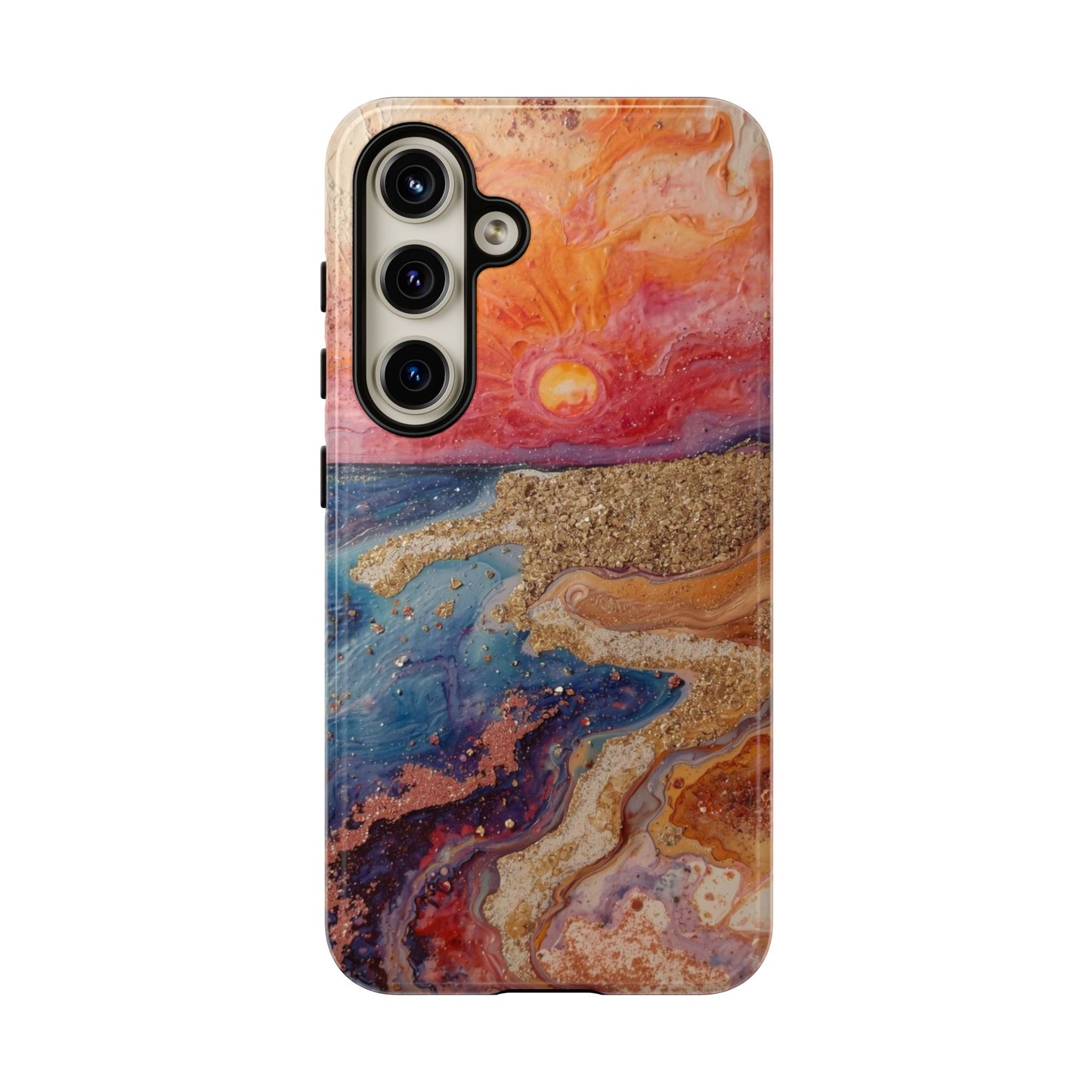 Sunset Coast Phone Case — Colorful Abstract Beach Art Tough Case