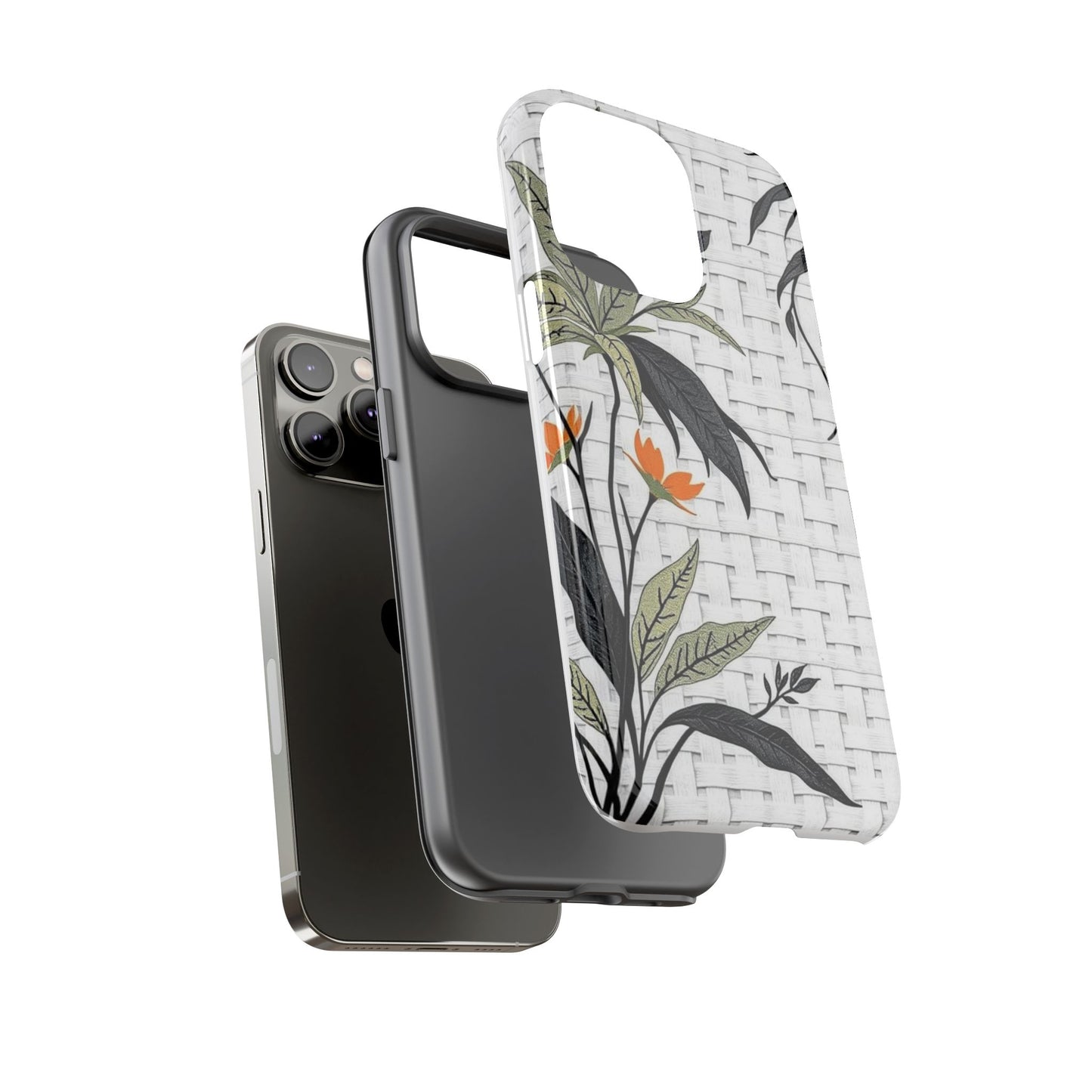 Floral Woven Tough Phone Case — Protective Botanical iPhone Cover