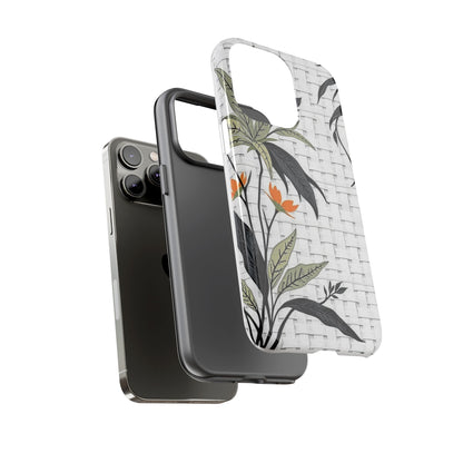Floral Woven Tough Phone Case — Protective Botanical iPhone Cover