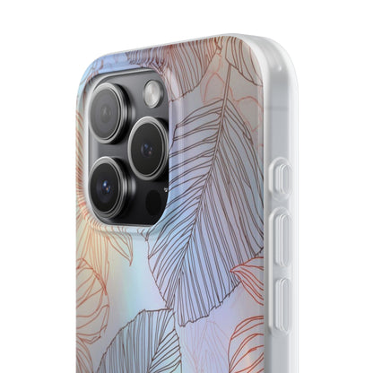 Floral Holographic Phone Case — Iridescent Leaves & Flowers Flexi Case
