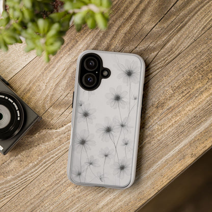 Tough Case — Black & White Floral Tough Phone Case