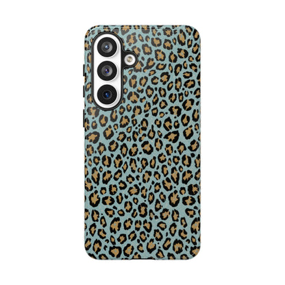 Leopard Print Tough Phone Case - Blue Cheetah Protective Cover