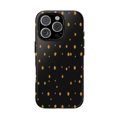 Black & Gold Dot Tough Phone Case — Protective Sparkle Pattern