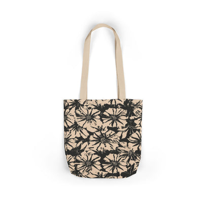 Canvas Tote — Black Floral Tie-Dye Pattern
