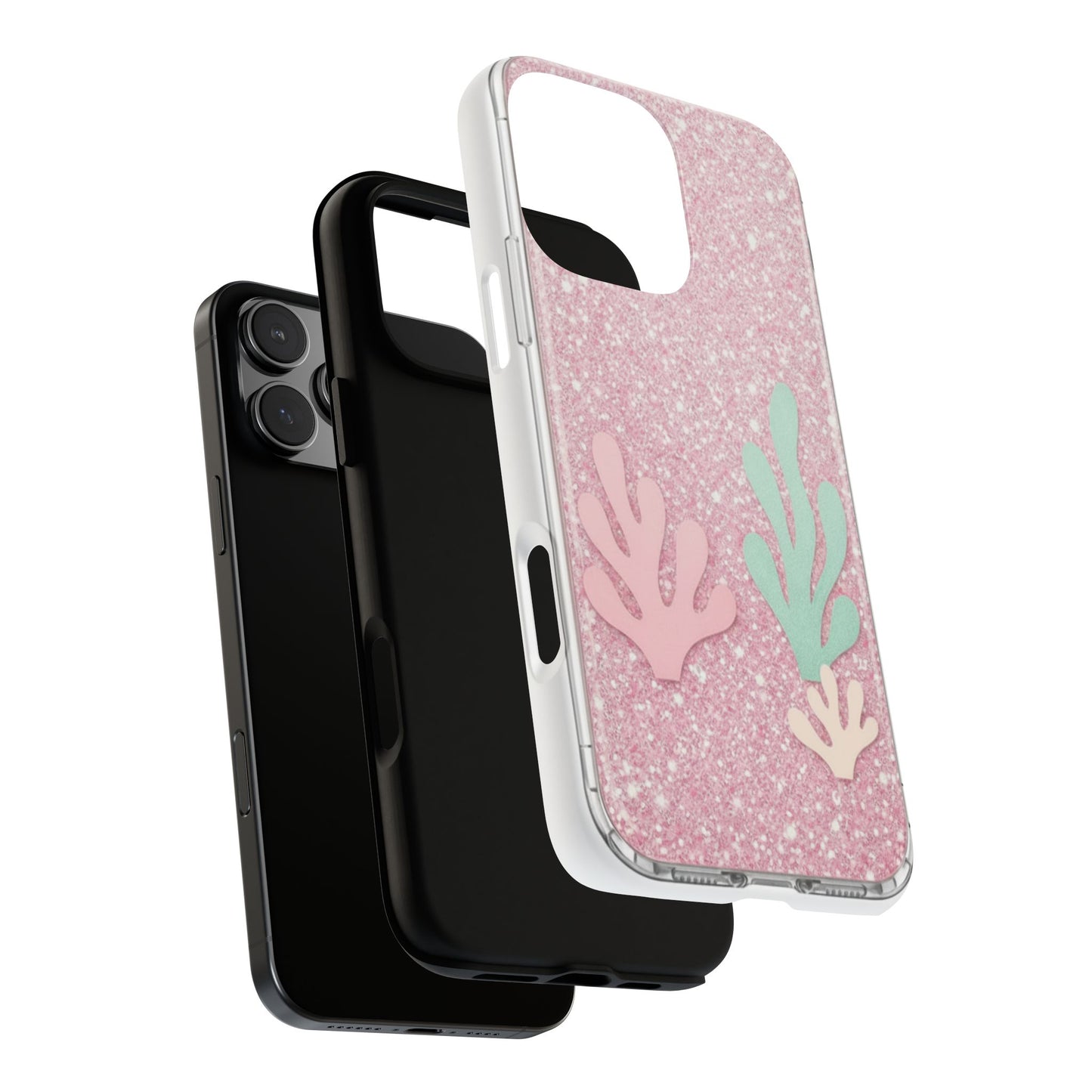 Pink Glitter Seaweed Tough Case - Sparkle Protective Phone Cover