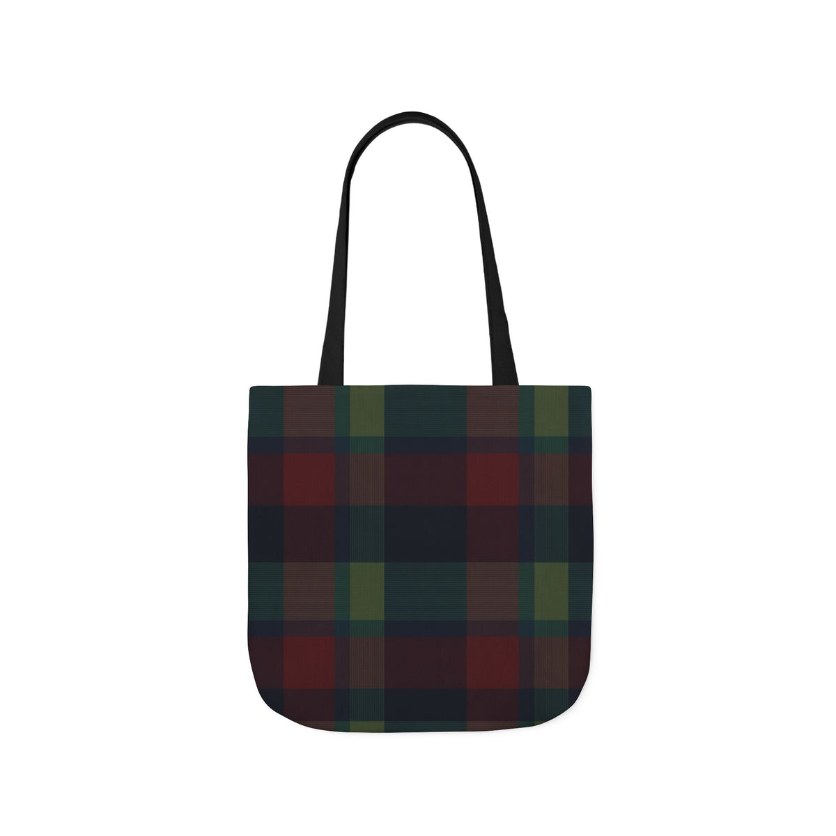Plaid Canvas Tote Bag — Dark Autumn Tartan Market Tote