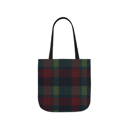 Plaid Canvas Tote Bag — Dark Autumn Tartan Market Tote
