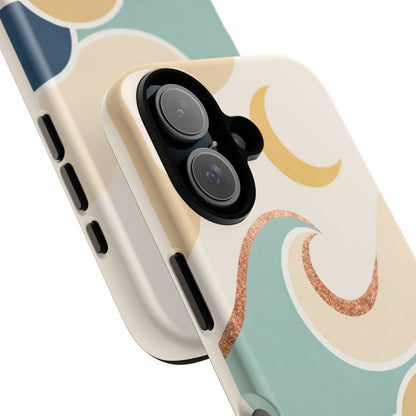 Sea Breeze Tough Phone Case — Retro Waves & Shells Design
