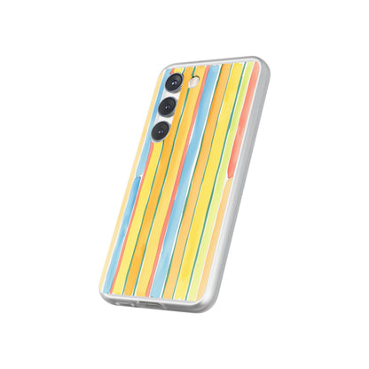 Watercolor Stripe Phone Case — Bright Pastel Vertical Stripes Protective Flexi Case