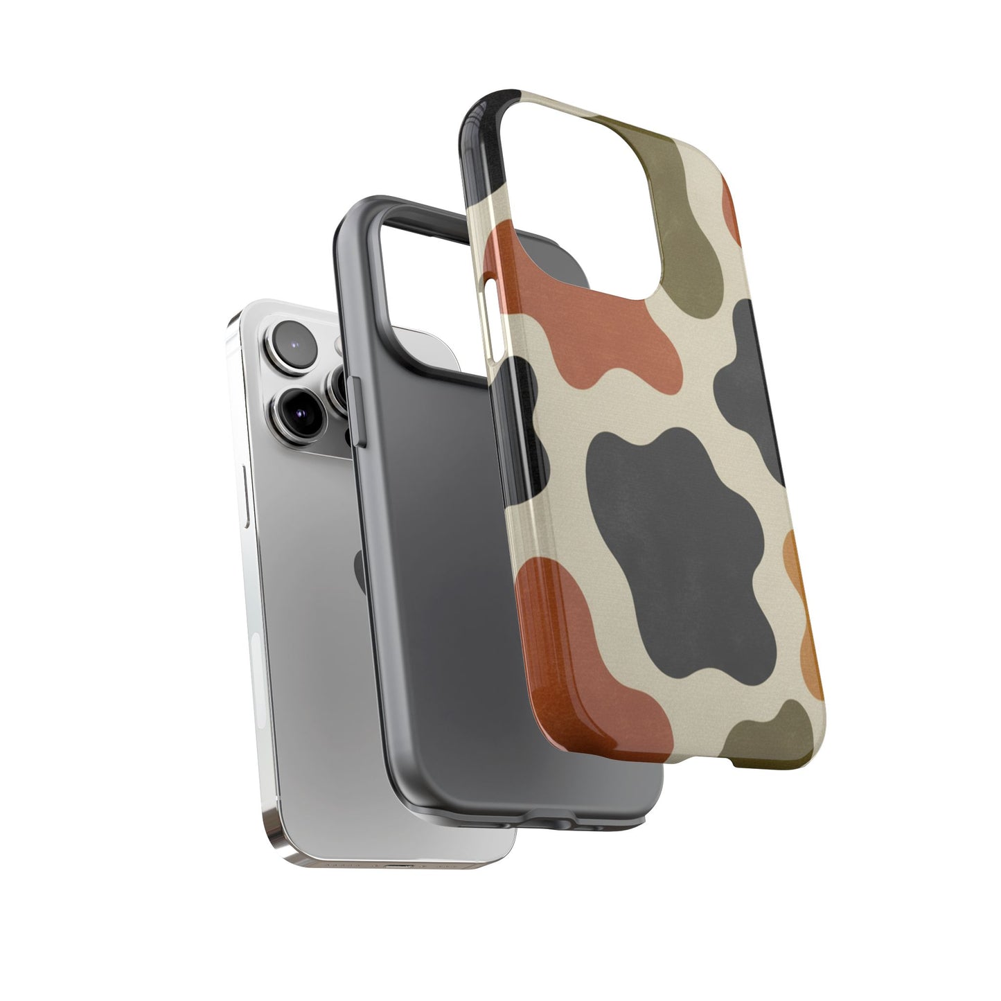 Retro Abstract Camouflage Phone Case — Earth Tone Tough Case