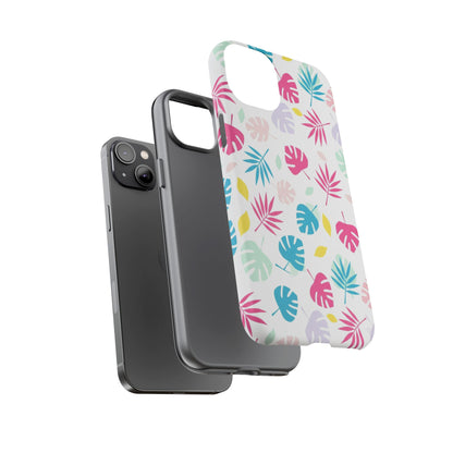 Tropical Leaf Phone Case — Colorful Pastel Monstera & Palm iPhone Case