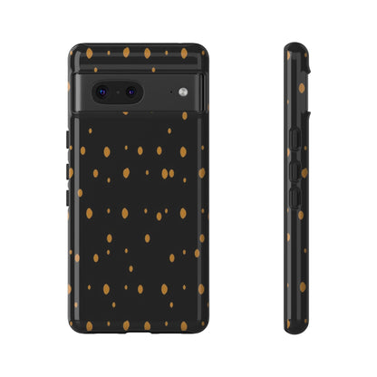 Black & Gold Dot Tough Phone Case — Protective Sparkle Pattern