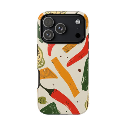 Spicy Peppers Phone Case – Colorful Chili, Lime & Citrus Pattern