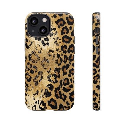 Leopard Print Tough Phone Case — Durable Protective iPhone Cover