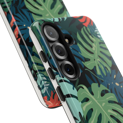 Tropical Monstera Phone Case — Colorful Leaf Protective Tough Case