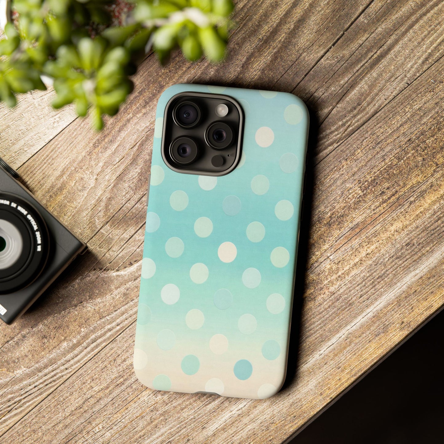 Abstract Palm Tough Phone Case — Minimal Coastal Blue Protective Cover