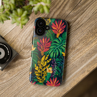 Tropical Floral Phone Case — Vibrant Jungle Leaf Protective Cover