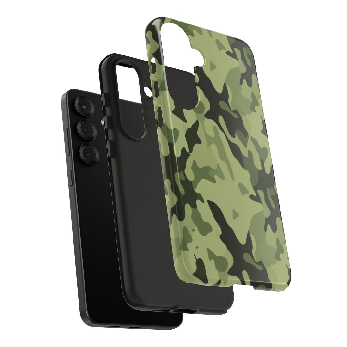 Camo Tough Phone Case — Military Green Protective iPhone Cover