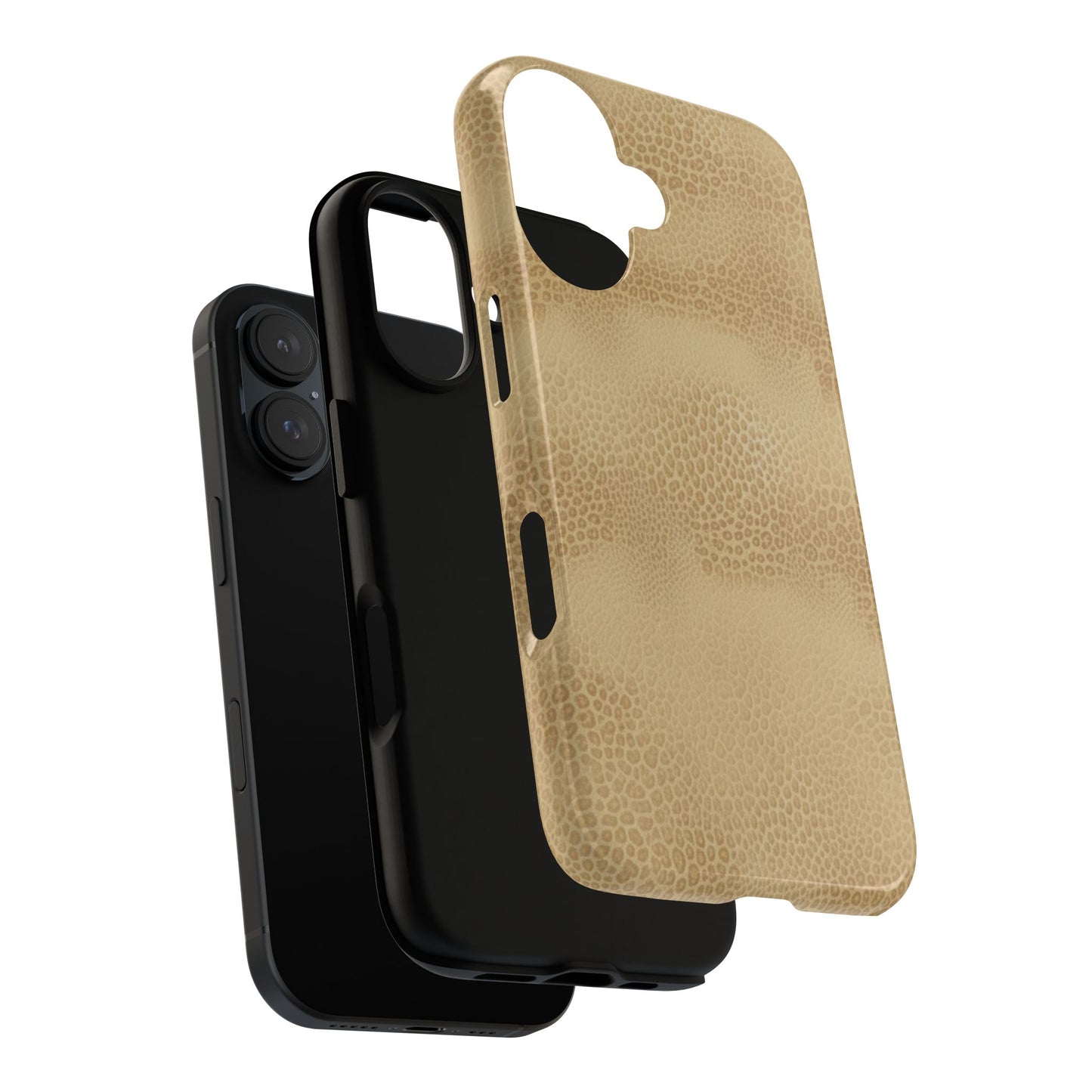 Tan Distressed Leather Texture Phone Case — Rugged Protective iPhone Cover