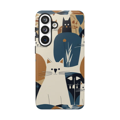 Cat Pattern Phone Case – Retro Abstract Cats Protective iPhone Cover