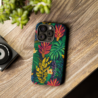 Tropical Floral Phone Case — Vibrant Jungle Leaf Protective Cover
