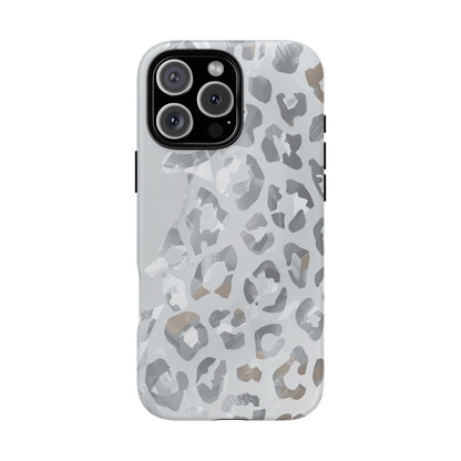 Silver Leopard Tough Phone Case