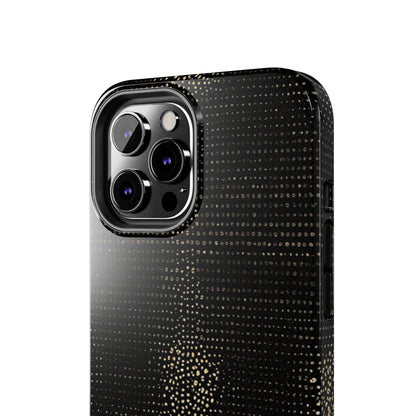 Tough Phone Case — Black Textured Metallic Dot Shield