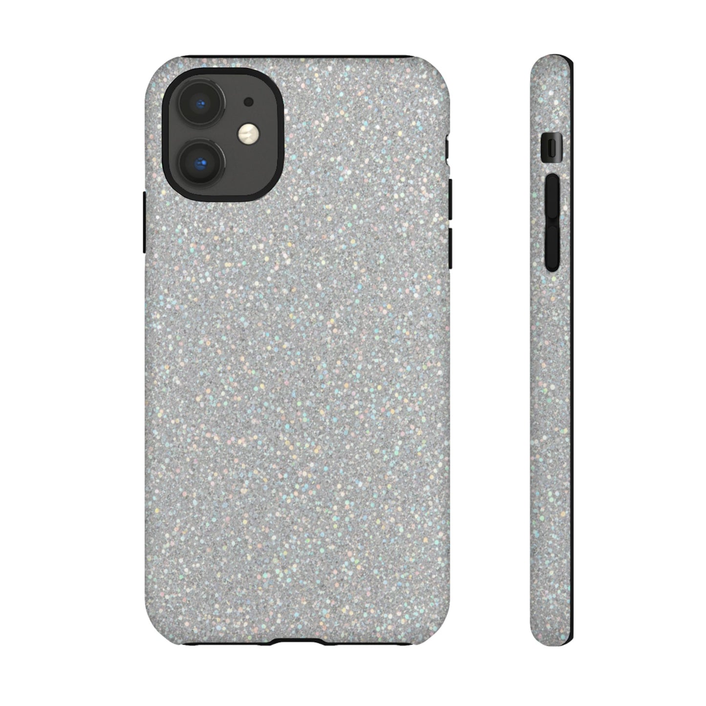 Glitter Silver Tough Phone Case — Sparkling Protective Phone Case