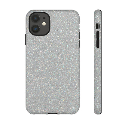 Glitter Silver Tough Phone Case — Sparkling Protective Phone Case