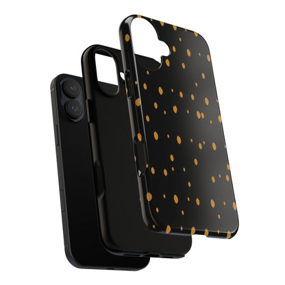 Black & Gold Dot Tough Phone Case — Protective Sparkle Pattern