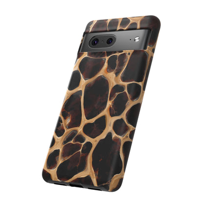 Phone Case — Brown Leather Dot Texture Rugged Protective Cover