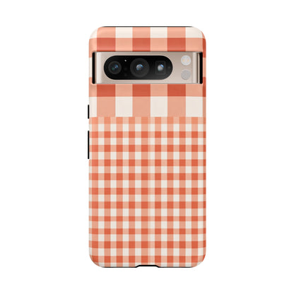 Buffalo Check Tough Phone Case — Orange Gingham Protective Cover