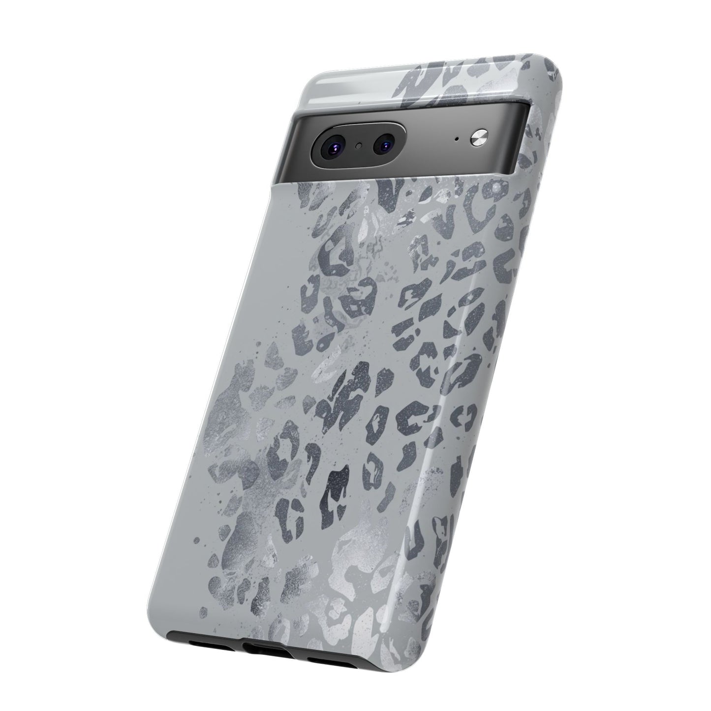 Gray Leopard Print Tough Phone Case