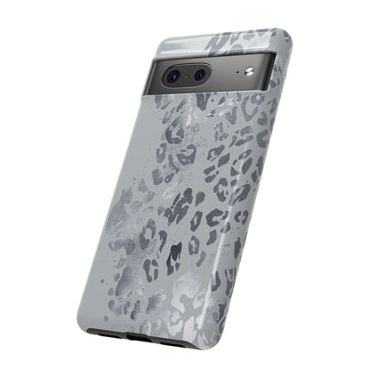 Gray Leopard Print Tough Phone Case