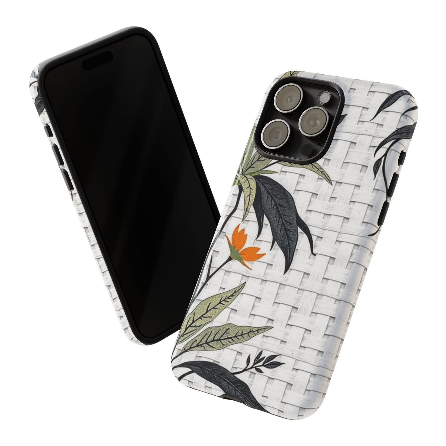 Floral Woven Tough Phone Case — Protective Botanical iPhone Cover