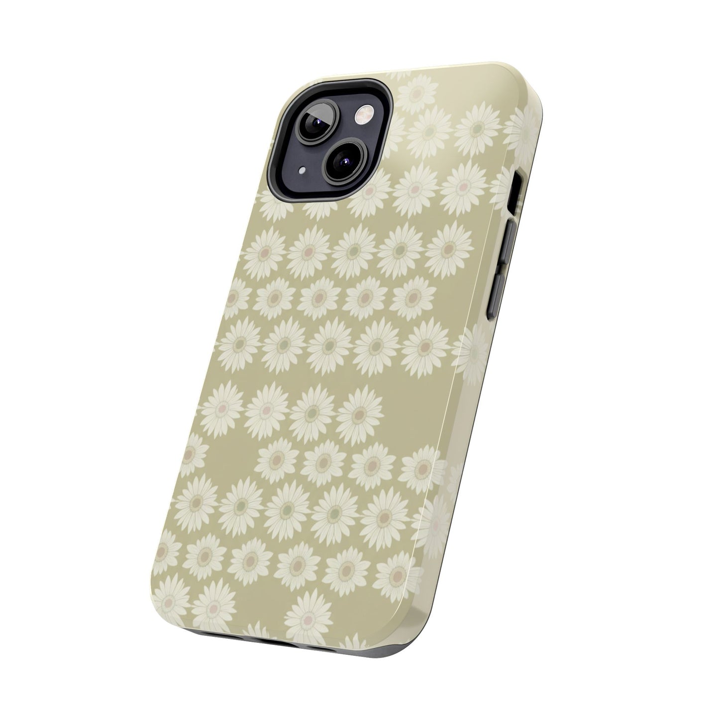 Daisy Pattern Tough Phone Case — Protective Floral iPhone Cover