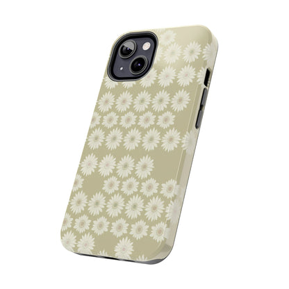 Daisy Pattern Tough Phone Case — Protective Floral iPhone Cover