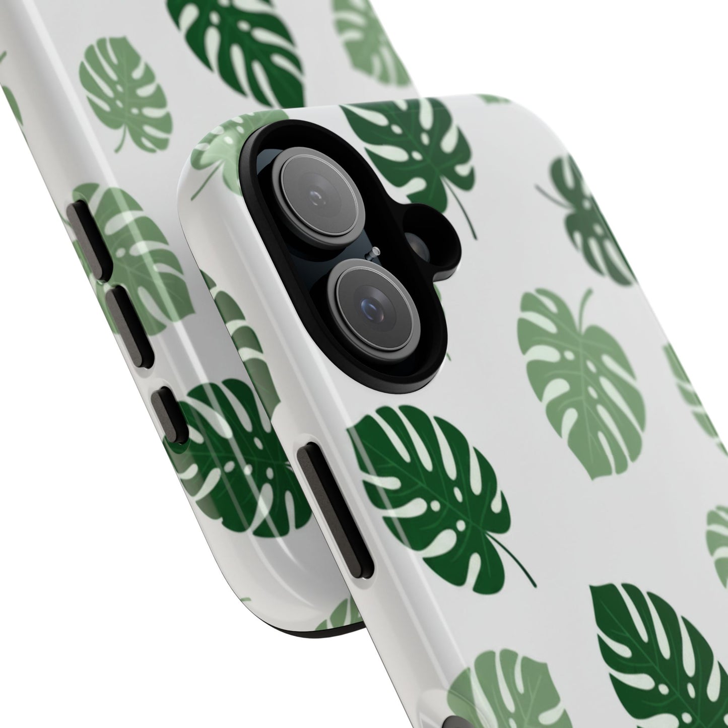 Monstera Leaf Phone Case — Tropical Green Pattern Tough Case