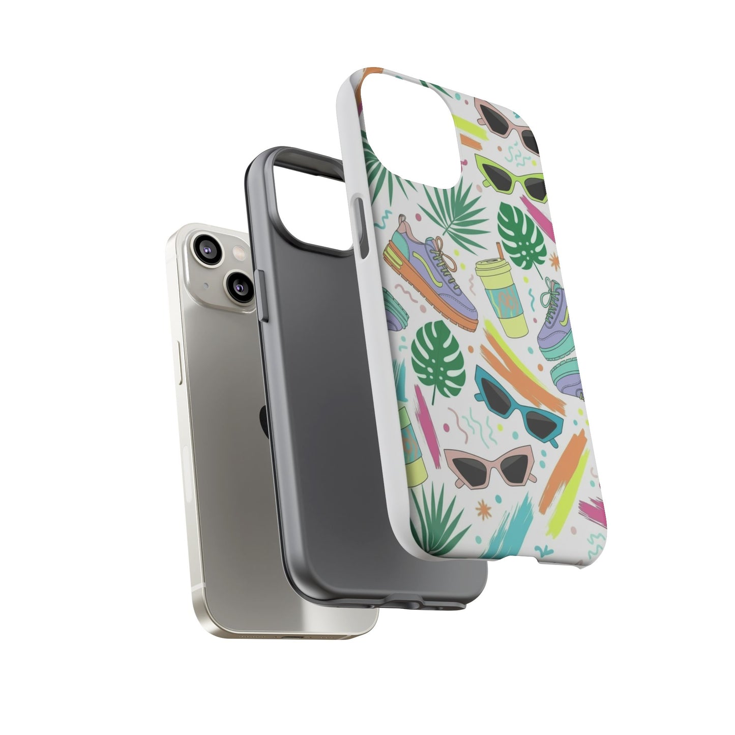 Tough Cases — Colorful Retro Sneakers & Sunglasses Phone Case