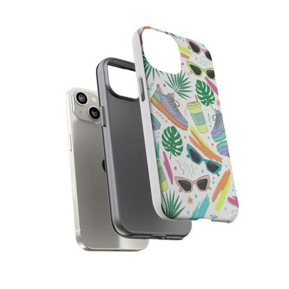 Tough Cases — Colorful Retro Sneakers & Sunglasses Phone Case