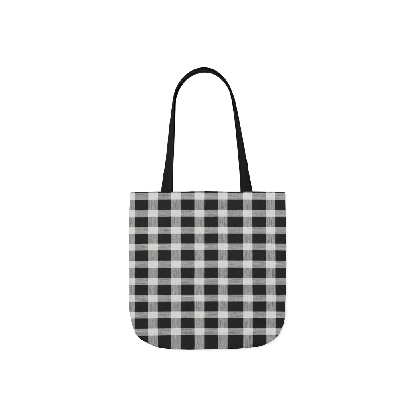 Black Buffalo Check Canvas Tote Bag — Classic Plaid Market Tote