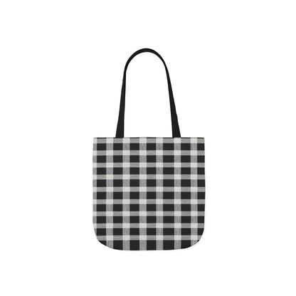 Black Buffalo Check Canvas Tote Bag — Classic Plaid Market Tote