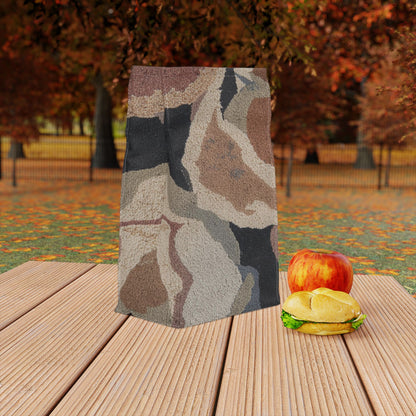 Botanical Abstract Polyester Lunch Bag, Eco-Friendly, Beach Day Essentials, Picnic, Back to School, Vibrant Summer Vibe