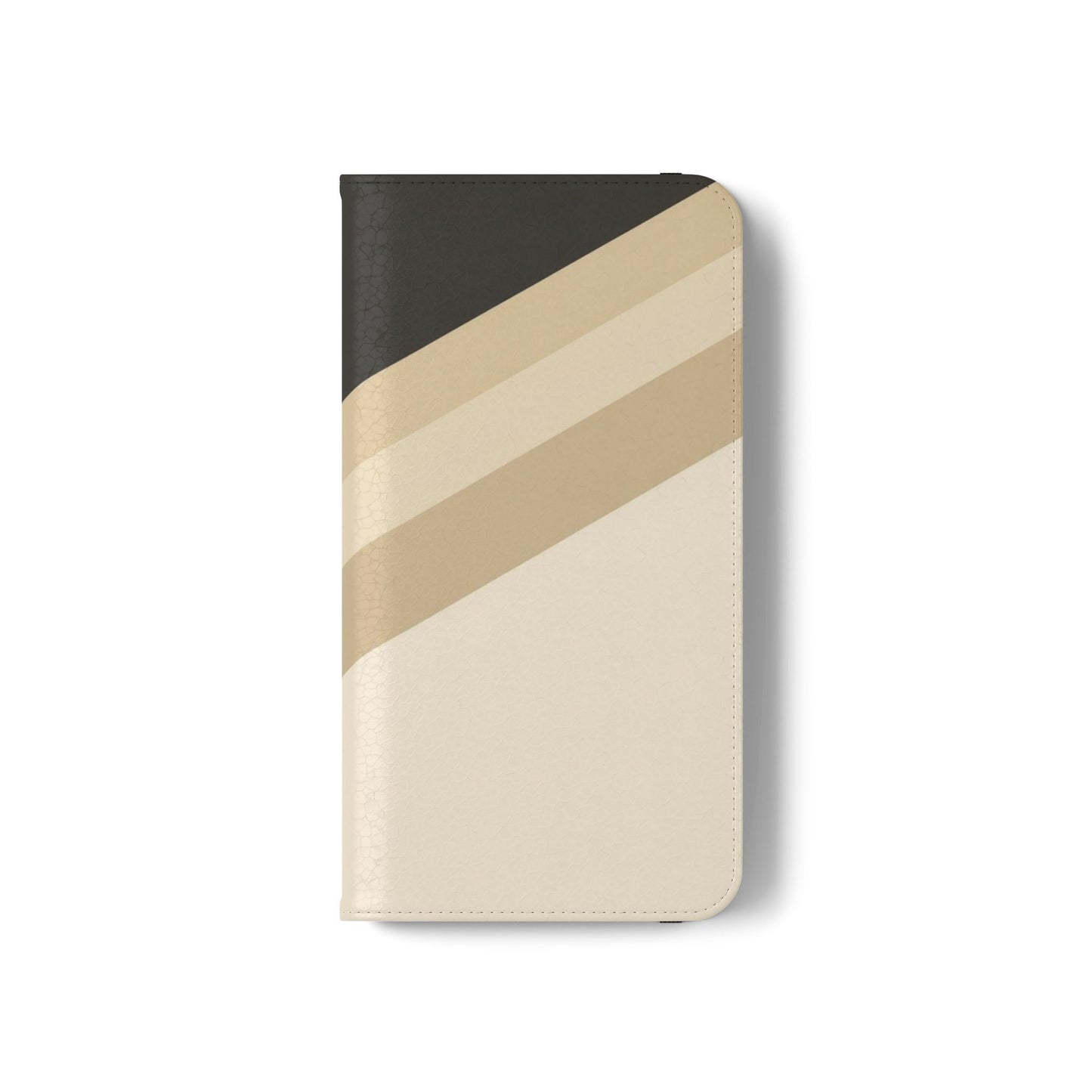 Retro Neutral Stripe Flip Phone Case — Wallet Folio with Card Slots