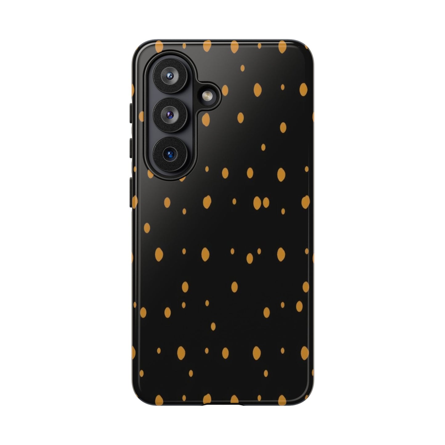 Black & Gold Dot Tough Phone Case — Protective Sparkle Pattern
