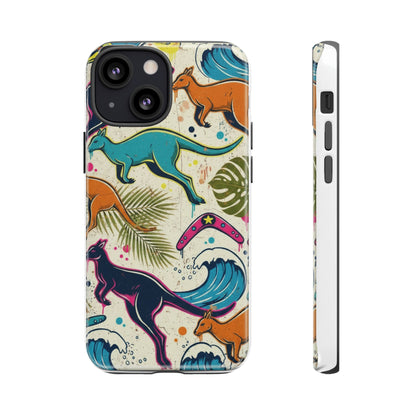 Tough Cases — Colorful Surfing Kangaroo Phone Case