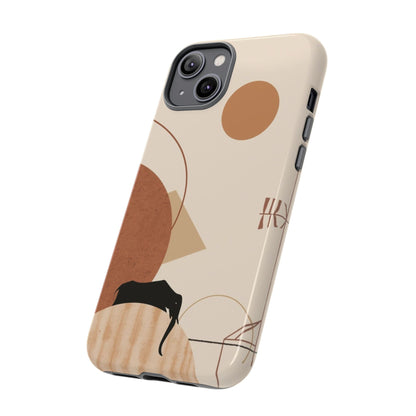 Abstract Earth Tones Phone Case — Minimal Geometric Design